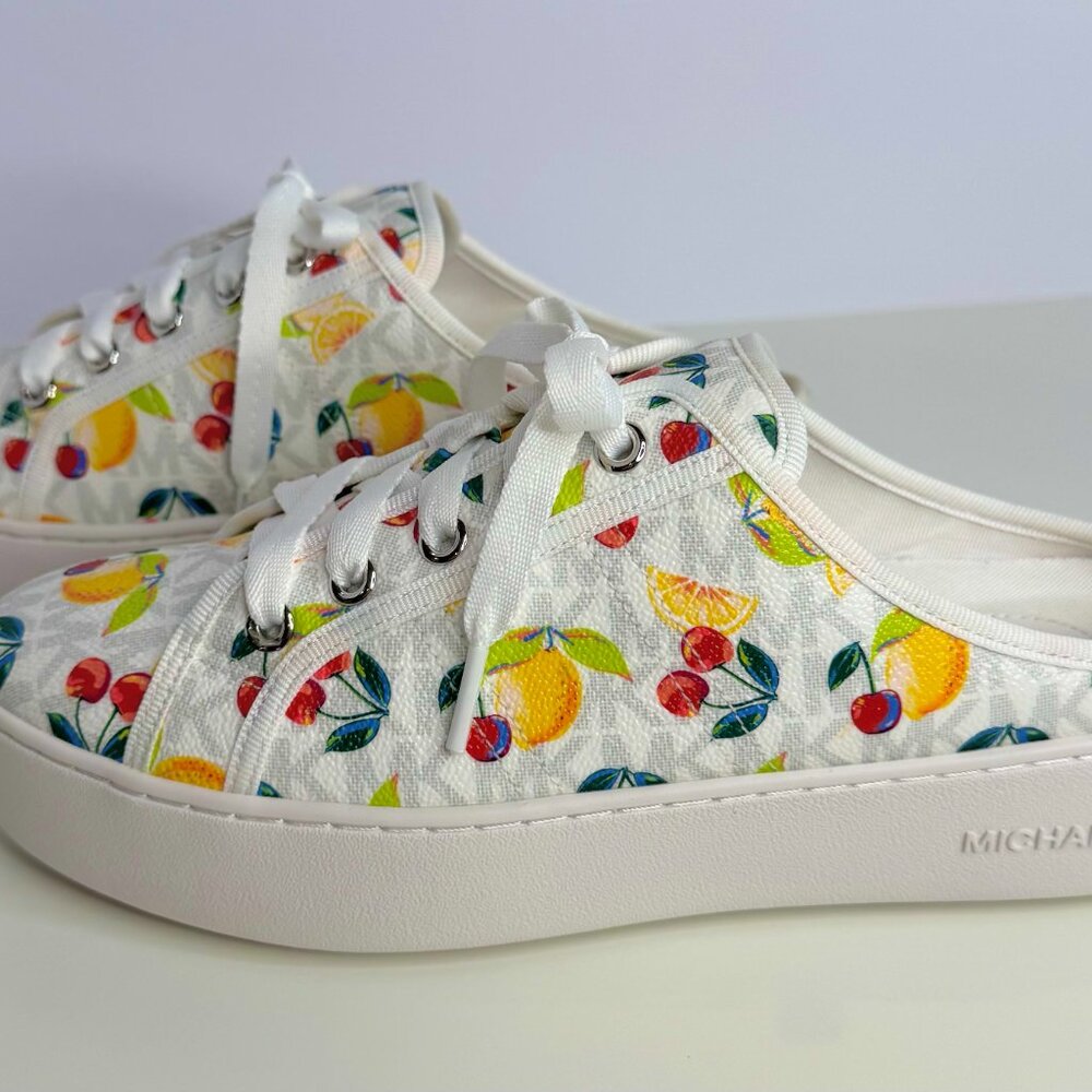Michael‎ Kors Poppy Fruit Print Logo Slip-On Sneaker Women's 8 - Picture 4 of 9